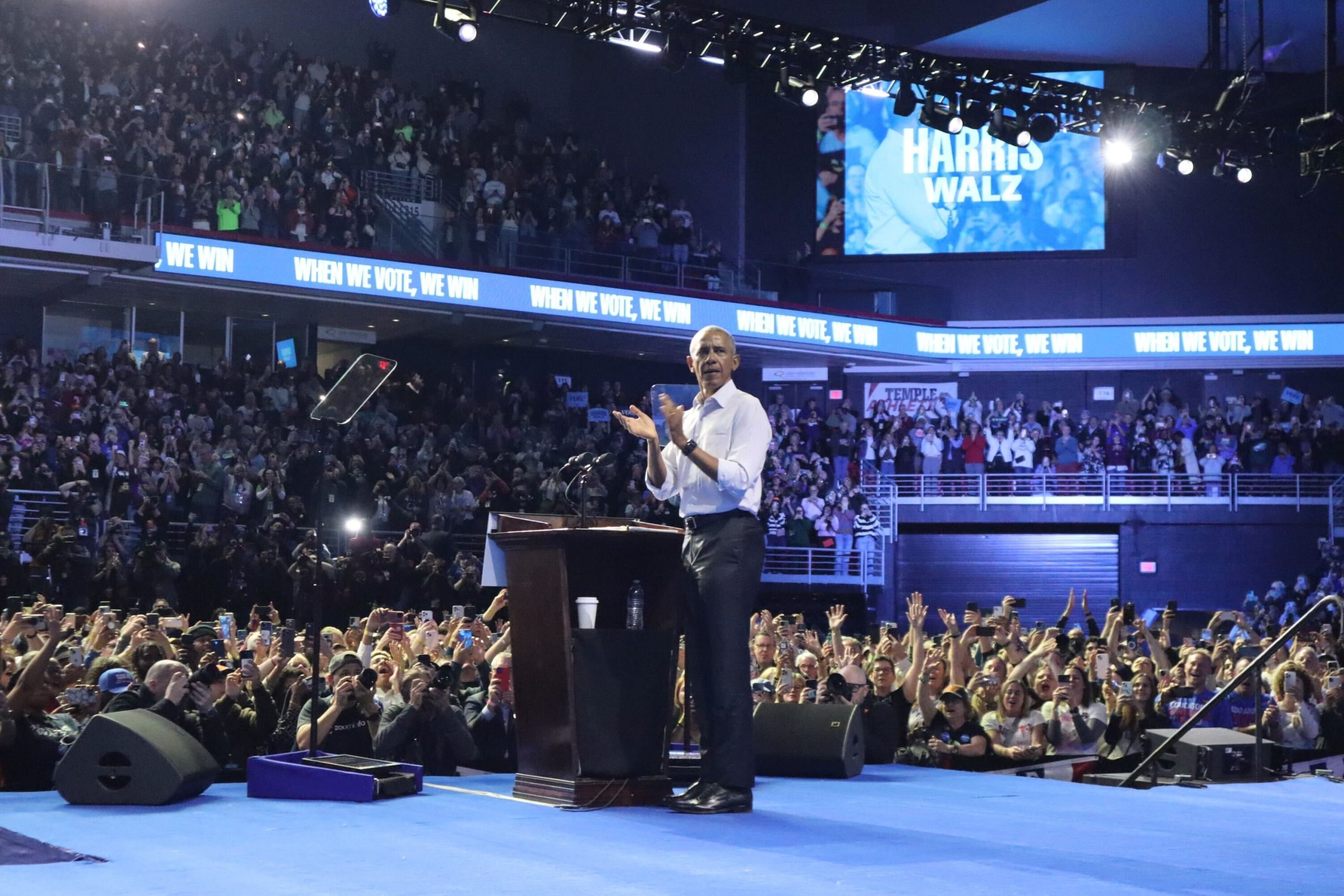 Obama, Springsteen and political leaders rally for Harris at The ...